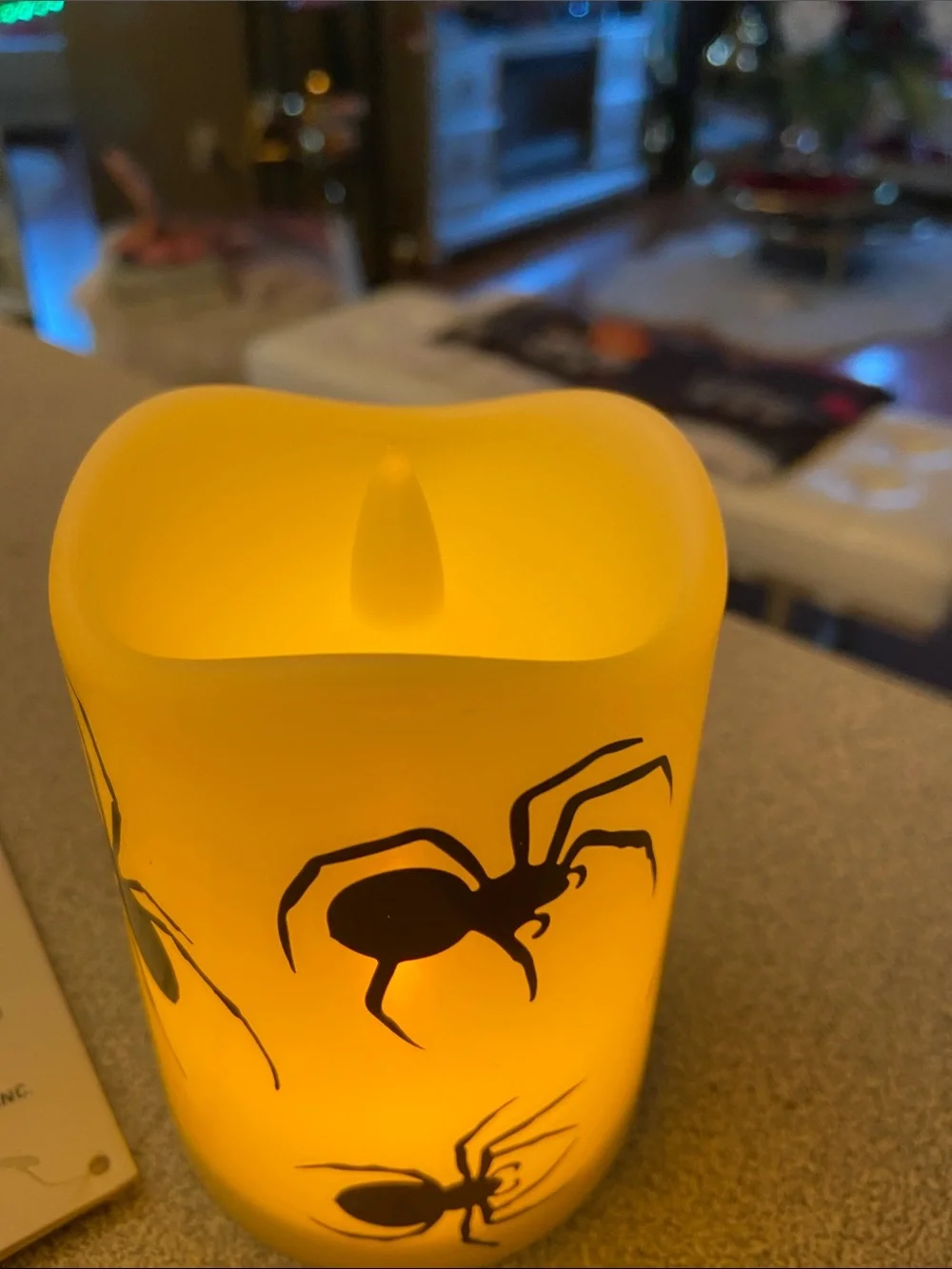 Yellow Flameless LED Spider Candle - Home Accents